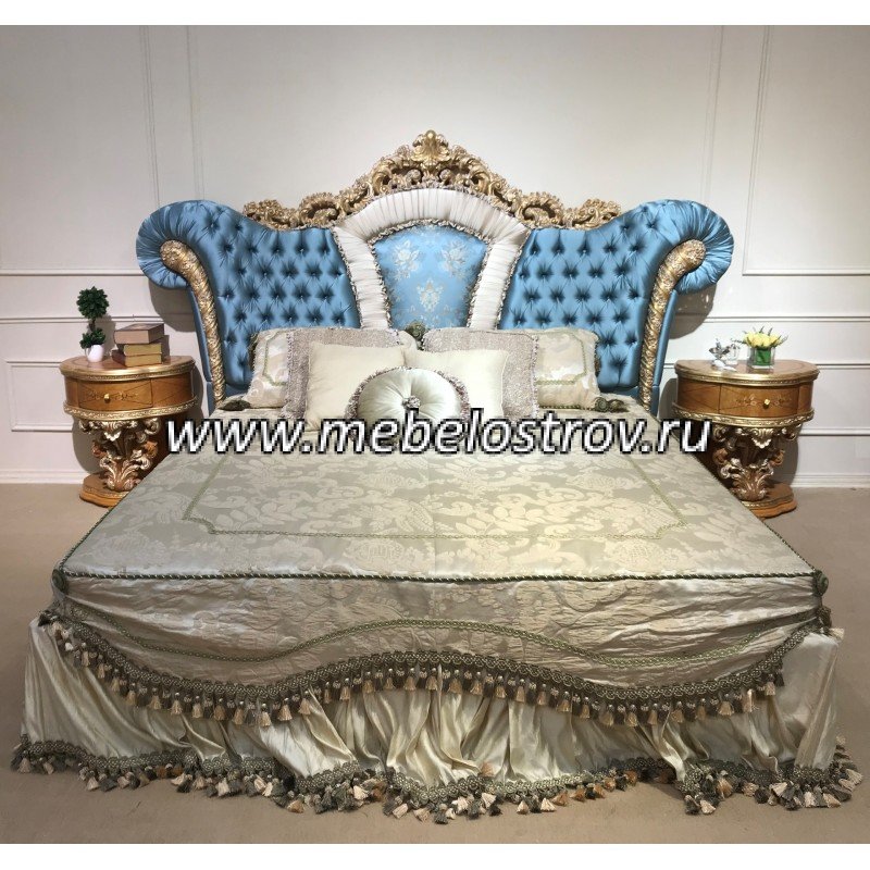 КОНСУЭЛЛА Кровать 2,0*2,2 с решёткой (ткань с пуговицами)