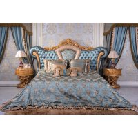 КОНСУЭЛЛА Кровать 2,0 с решёткой (ткань с пуговицами)