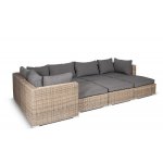 Лунго плетенная оттоманка с подушкой соломенный