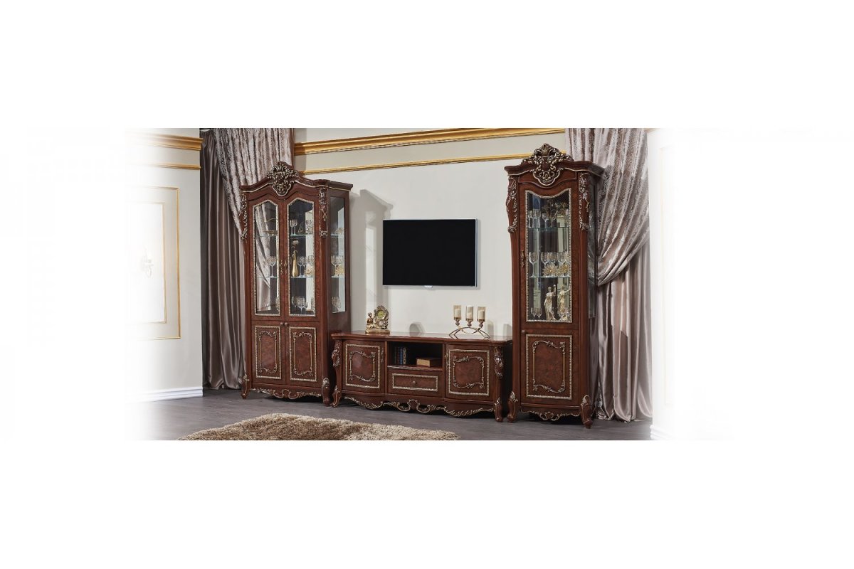 ДЖОКОНДА Стенка: Витрина 1-но дв + Витрина 2-х дв. + ТВ Тумба