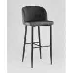 Стул барный Оскар велюр серый