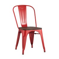 Стул TOLIX WOOD красный глянцевый