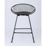 Стул полубарный UFO черный с черной подушкой Стул полубарный UFO черный с черной подушкой