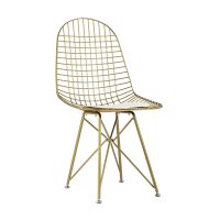 Стул обеденный Eiffel золотой с белой подушкой Стул обеденный Eiffel золотой с белой подушкой