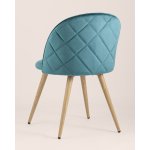 Стул Лион велюр с ромбами аквамарин