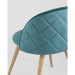 Стул Лион велюр с ромбами аквамарин