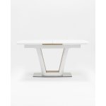 Стол обеденный Атланта раскладной 160-200*90 глянцевый белый