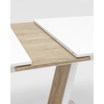 Стол обеденный Атланта раскладной 160-200*90 глянцевый белый