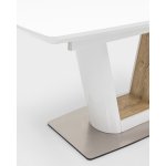 Стол обеденный Атланта раскладной 160-200*90 глянцевый белый