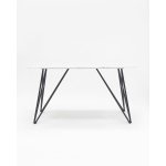 Стол обеденный Сакраменто 140*90 белый стеклянный