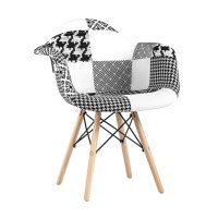 Кресло DSW пэчворк черно-белое