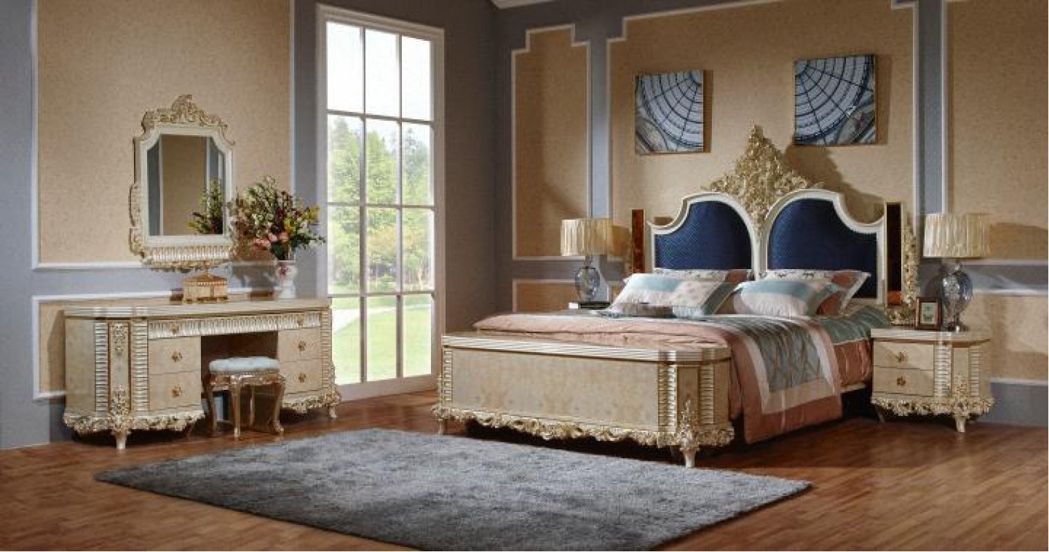 РАФАЭЛЛО Комплект: Кровать 1,8 + 2 Тумбочки + Туалетный стол + Пуф + 6 дв. шкаф