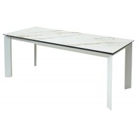 Стол CREMONA 160 KL-188 Контрастный мрамор / белый каркас М-City