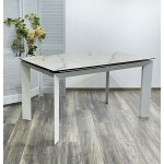 Стол CREMONA 160 KL-188 Контрастный мрамор / белый каркас М-City