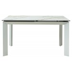 Стол CREMONA 160 KL-188 Контрастный мрамор / белый каркас М-City