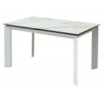 Стол CREMONA 160 KL-188 Контрастный мрамор / белый каркас М-City