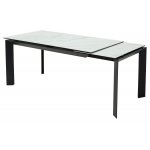 Стол CREMONA 160 KL-99 Белый мрамор матовый, итальянская керамика / черный каркас М-City