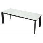 Стол CREMONA 160 KL-99 Белый мрамор матовый, итальянская керамика / черный каркас М-City