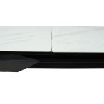 Стол CREMONA 160 KL-99 Белый мрамор матовый, итальянская керамика / черный каркас М-City