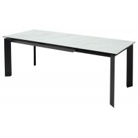 Стол CREMONA 180 KL-99 Белый мрамор матовый, итальянская керамика / черный каркас М-City