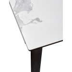 Стол CREMONA 140 HIGH GLOSS STATUARIO Белый мрамор глянцевый, керамика/ черный каркас М-City