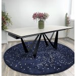 Стол RIETI 200 KL-99 Белый мрамор матовый, итальянская керамика / черный каркас М-City