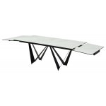 Стол RIETI 200 KL-99 Белый мрамор матовый, итальянская керамика / черный каркас М-City