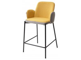 Полубарный стул NYX (H=65cm) VF106 желтый / VF120 серый М-City