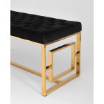 Банкетка-скамейка БРУКЛИН велюр черный сталь золото Банкетка-скамейка БРУКЛИН велюр черный сталь золото