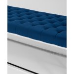 Банкетка ИНСИГНИЯ велюр синий сталь серебро Банкетка ИНСИГНИЯ велюр синий сталь серебро