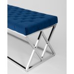 Банкетка ИНСИГНИЯ велюр синий сталь серебро Банкетка ИНСИГНИЯ велюр синий сталь серебро