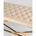Банкетка-скамейка АРТ ДЕКО велюр бежевый сталь золото