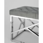 Банкетка-скамейка АРТ ДЕКО велюр серый сталь серебро
