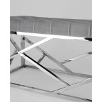 Банкетка-скамейка АРТ ДЕКО велюр серый сталь серебро