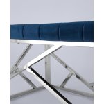 Банкетка-скамейка АРТ ДЕКО велюр синий сталь серебро Банкетка-скамейка АРТ ДЕКО велюр синий сталь серебро