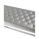 Банкетка-скамейка БРУКЛИН велюр серый сталь серебро