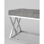 Банкетка ИНСИГНИЯ велюр серый сталь серебро Банкетка ИНСИГНИЯ велюр серый сталь серебро