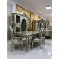 АЛИСИЯ Комплект гостиной (Витрина, Комод, Стол, 4 стула, 2 кресла)