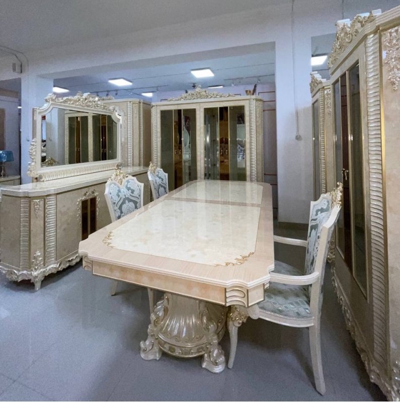 РАФАЭЛЛО Комплект гостиной (Витрина, Комод, Стол, 4 стула, 2 кресла)