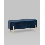 Банкетка Болейн с ящиком велюр синий