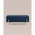 Банкетка Болейн с ящиком велюр синий