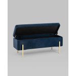 Банкетка Болейн с ящиком велюр синий