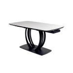 Стол MATERA 160 MARBLES KL-99 Белый мрамор матовый, итальянская керамика/ черный каркас М-City