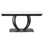 Стол MATERA 160 MARBLES KL-99 Белый мрамор матовый, итальянская керамика/ черный каркас М-City