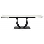 Стол MATERA 160 MARBLES KL-99 Белый мрамор матовый, итальянская керамика/ черный каркас М-City