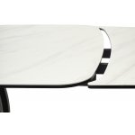 Стол MATERA 160 MARBLES KL-99 Белый мрамор матовый, итальянская керамика/ черный каркас М-City