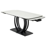 Стол MATERA 160 MARBLES KL-99 Белый мрамор матовый, итальянская керамика/ черный каркас М-City