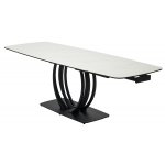 Стол MATERA 160 MARBLES KL-99 Белый мрамор матовый, итальянская керамика/ черный каркас М-City