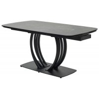 Стол MATERA 160 NERO KL-116 Черный мрамор матовый, итальянская керамика/ черный каркас М-City