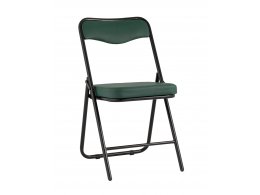 Складной стул Джонни экокожа зелёный каркас черный матовый Складной стул Джонни экокожа зелёный каркас черный матовый